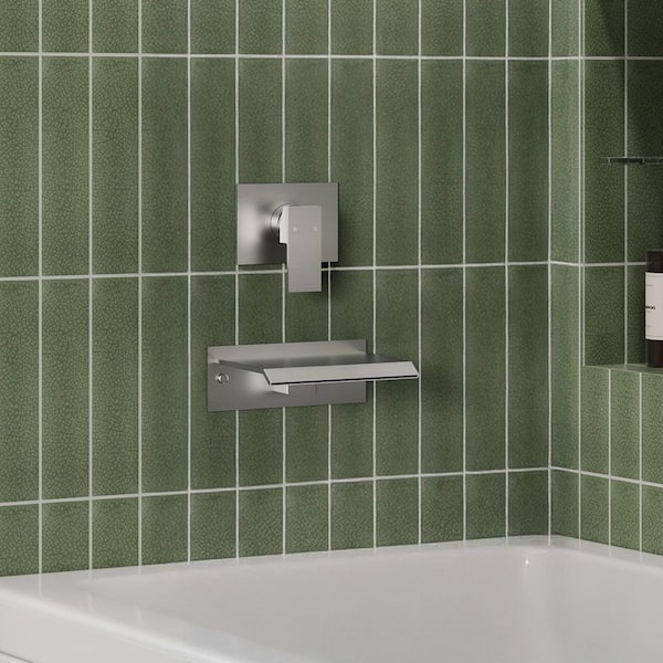 EVERSTEIN Muse Single-Handle Wall Mount Roman Tub Faucet with Spot Resist in Brush Nickel (Valve Included)