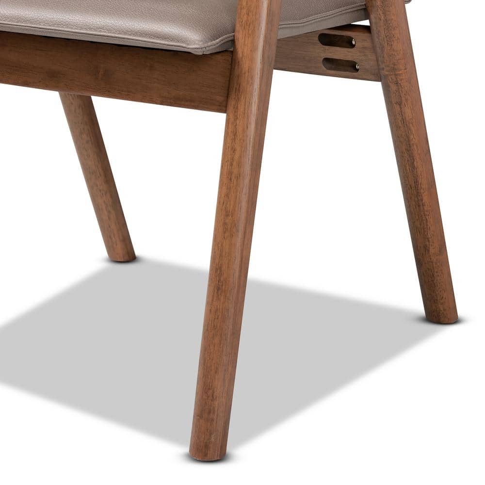 High Back Gray Wood and Cane Arm Chair