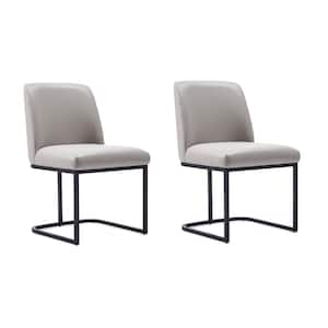 Serena Light Grey Faux Leather Dining Chair (Set of 2)