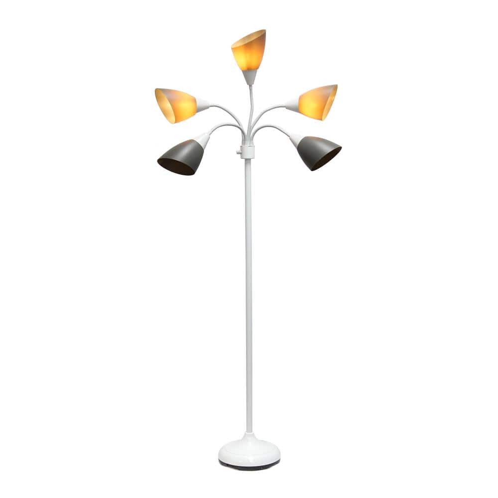 Whimsical White 67" Adjustable Multi-Head Arc Floor Lamp for Kids