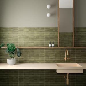 Coco Matte Moss Verde 2 in. x 5-7/8 in. Porcelain Floor and Wall Tile (5.94 sq. ft./Case)
