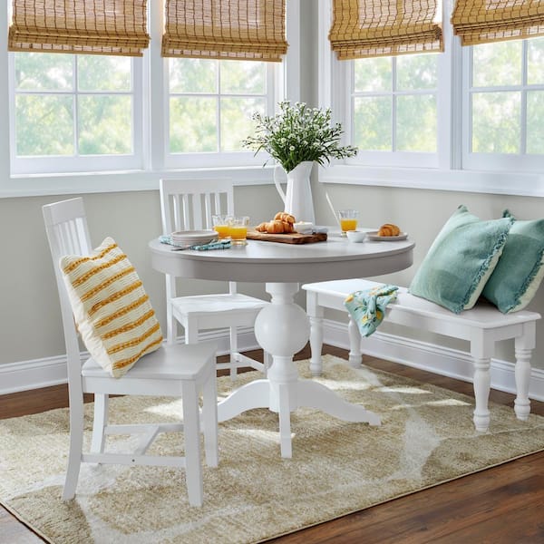 Scottsbury White Wood Dining Chair with Slat Back (Set of 2) (16.7 in. W x 38.7 in. H)