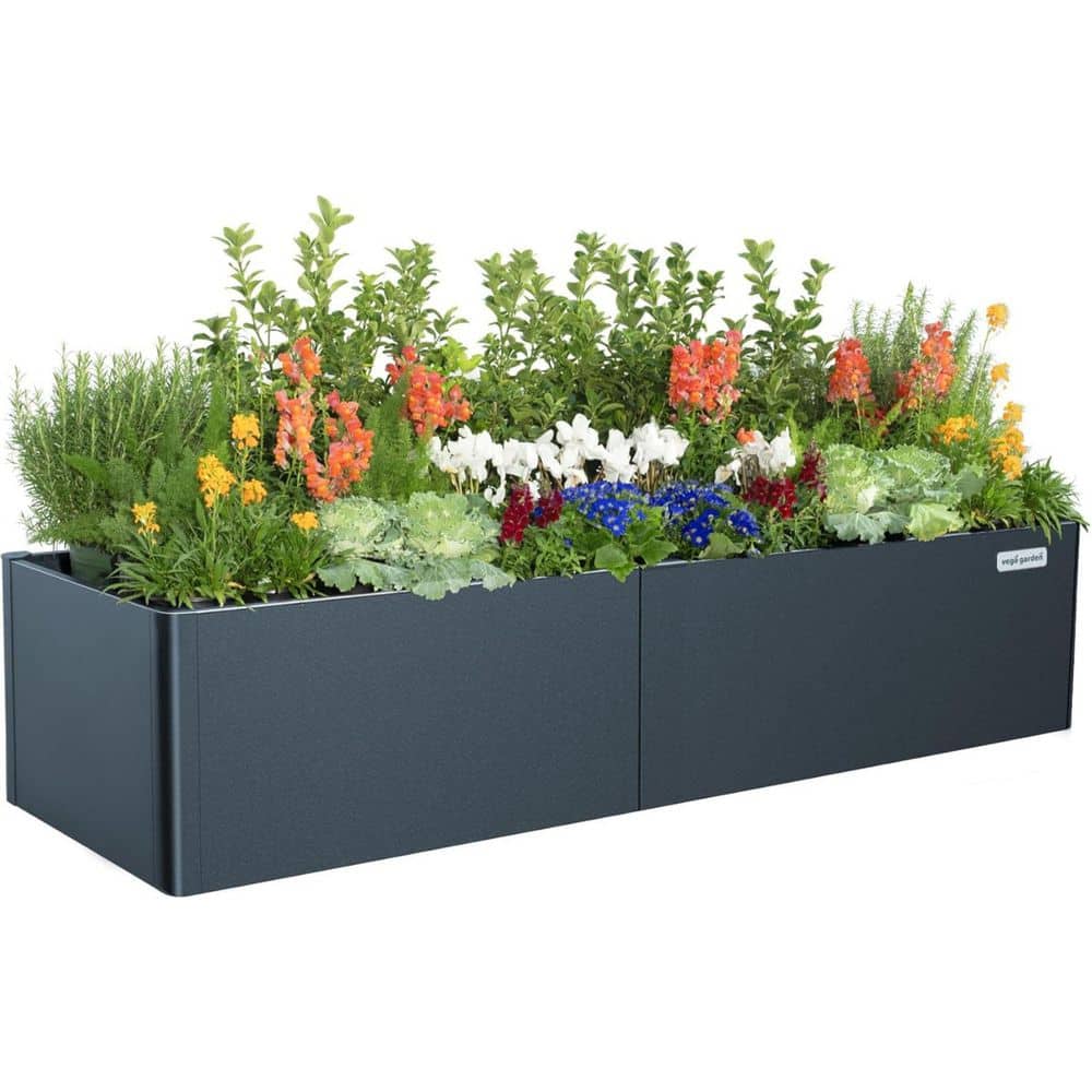 Modern Raised Garden Bed 17 in. Tall 27 in. x 83 in. Heavy Metal Planter Trees/Flowers Double-Walled Steel Midnight Blue price history on PriceWatchPro