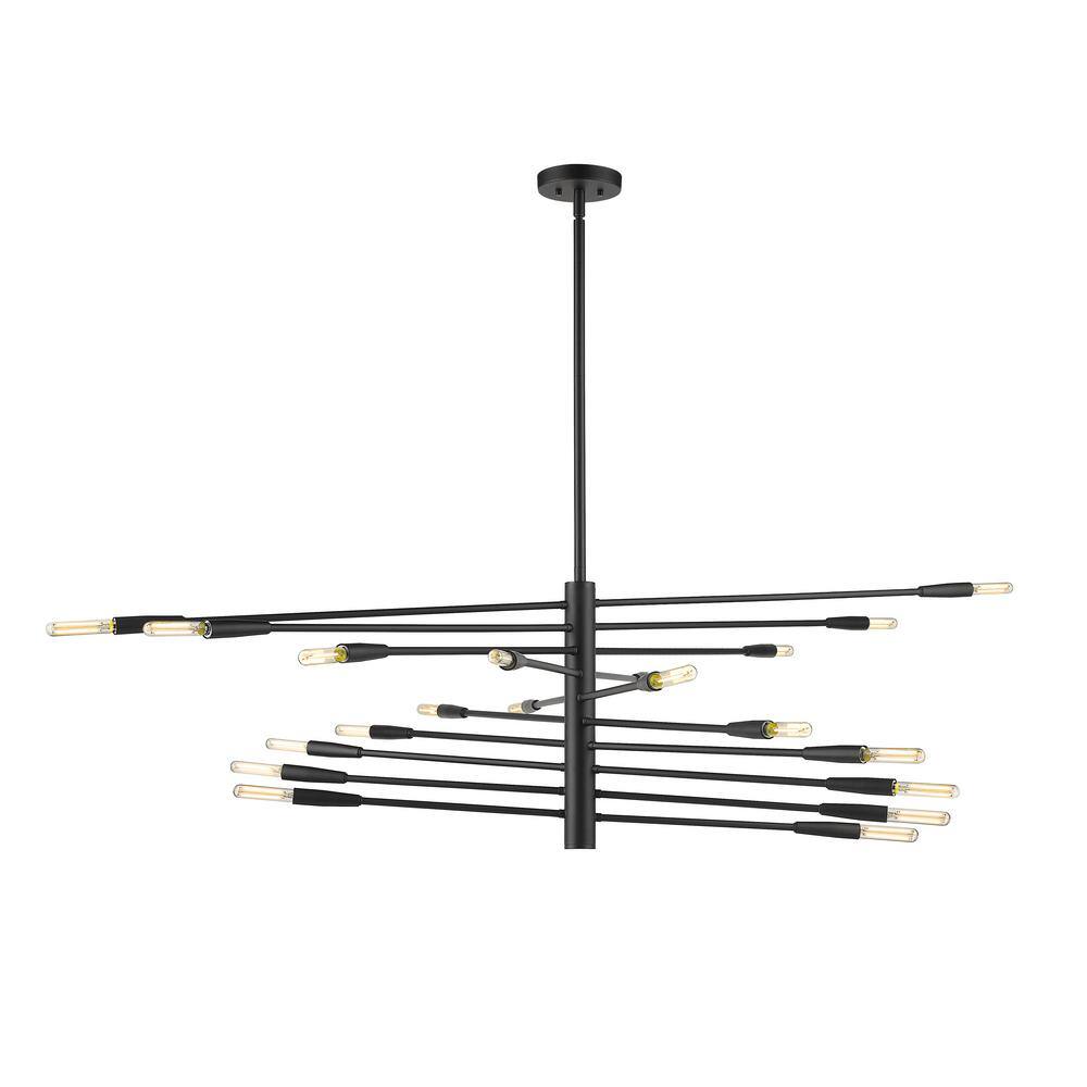 Ascension Matte Black 60" Steel 20-Light Chandelier