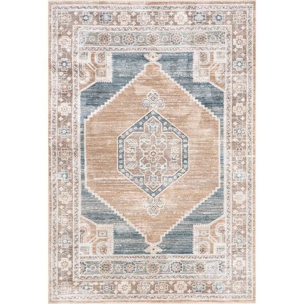 nuLOOM Rust 4 ft. x 6 ft. Tricia Faded Medallion Fringe Area Rug