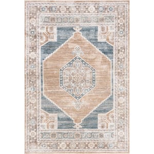 Tricia Faded Medallion Fringe Rust 8 ft. x 10 ft. Traditional Area Rug