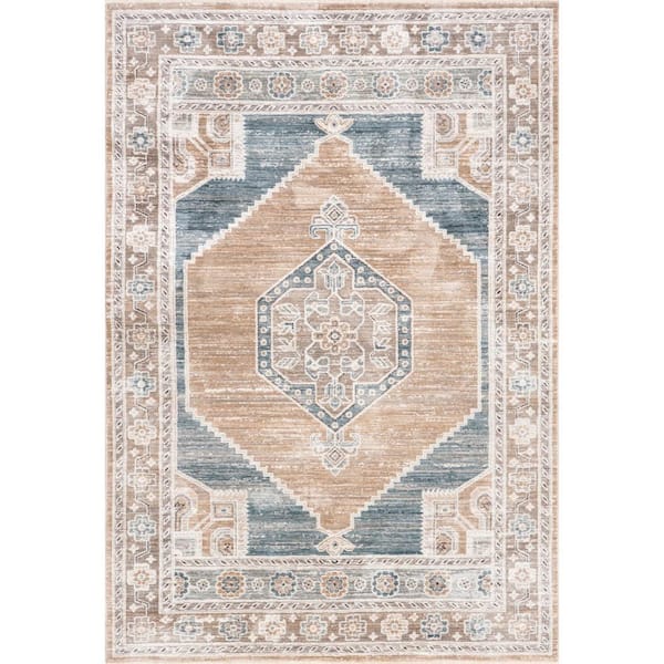 nuLOOM Tricia Faded Medallion Fringe Rust 8 ft. x 10 ft. Traditional Area Rug