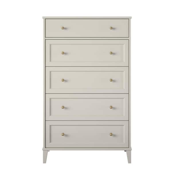 Ameriwood Home Monticello, Taupe, 5-Drawer 32 in. W, Dresser