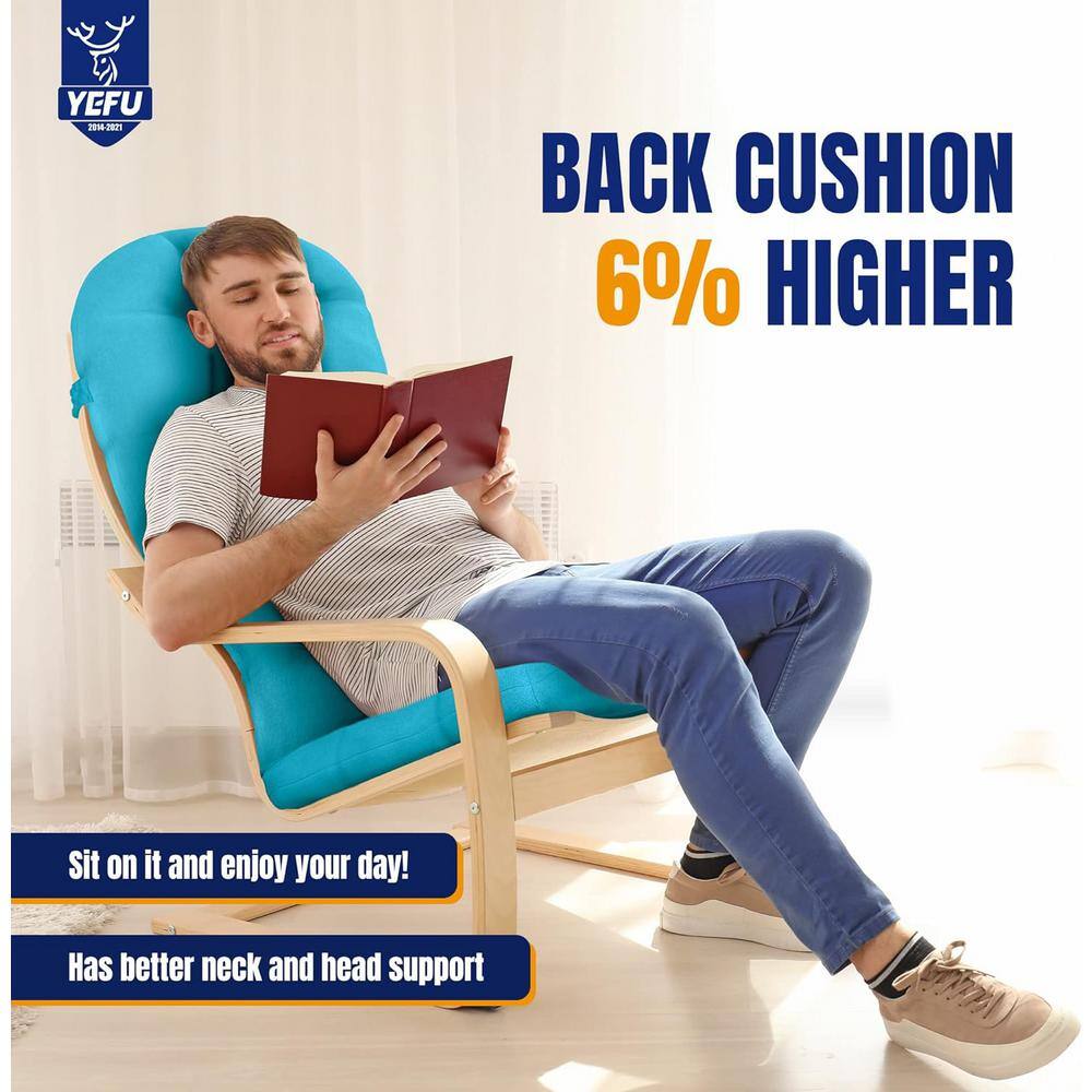 Blue High Back Polyester Adirondack Chair Cushion