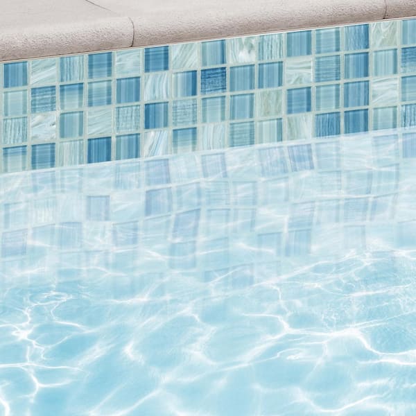 Jayla Sea 11.81 in. x 11.81 in. Polished Glass Wall Mosaic Tile (0.97 sq. ft./Each)