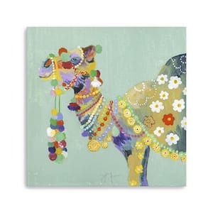 Victoria Moroccan Party Camel by Janet Tava 1-Piece Giclee Unframed Animal Art Print 30 in. x 30 in.