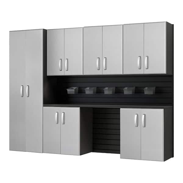 Flow Wall 7-Piece Composite Wall Mounted Garage Storage System in Black ...