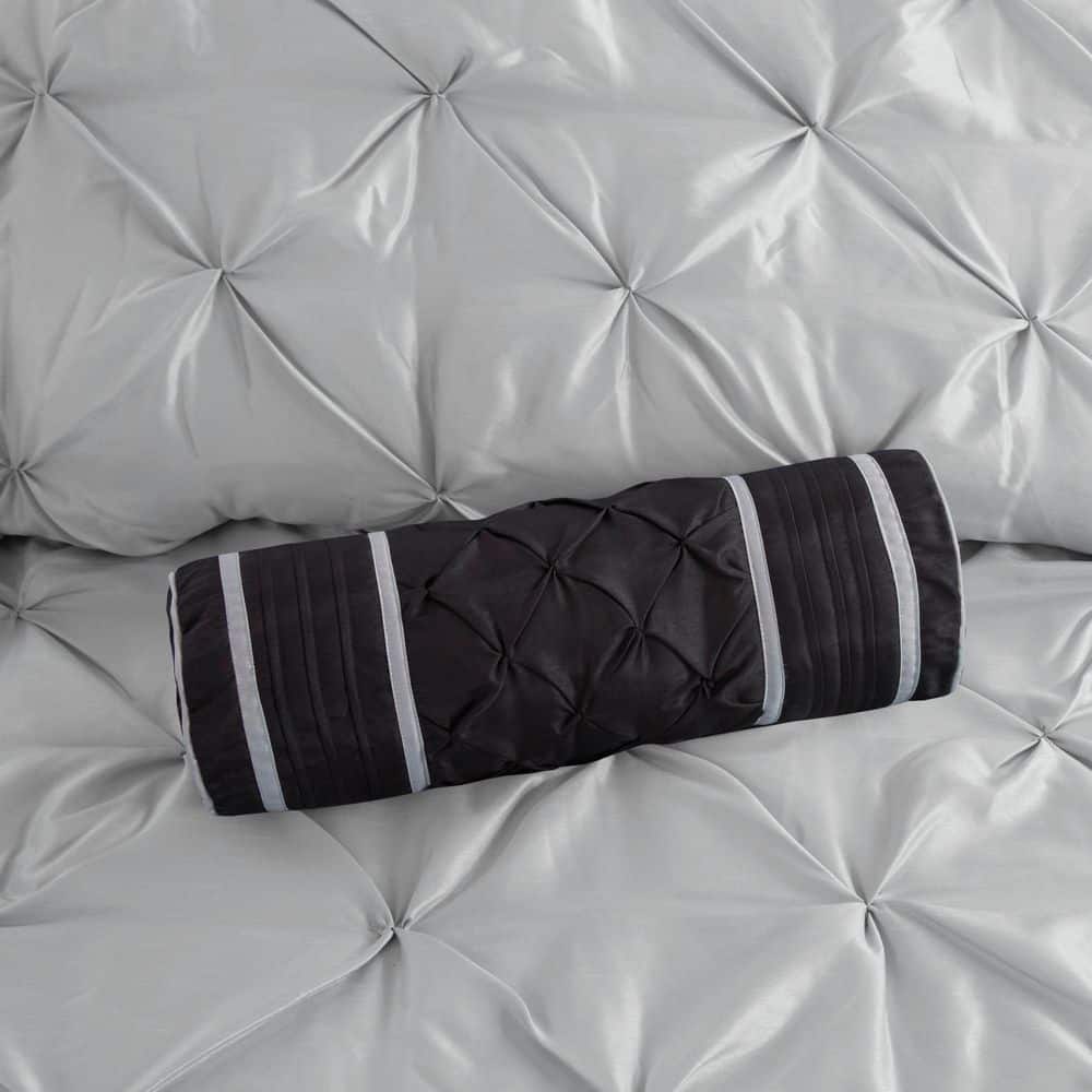 Laurel 7-Piece Grey Tufted Queen Comforter Set