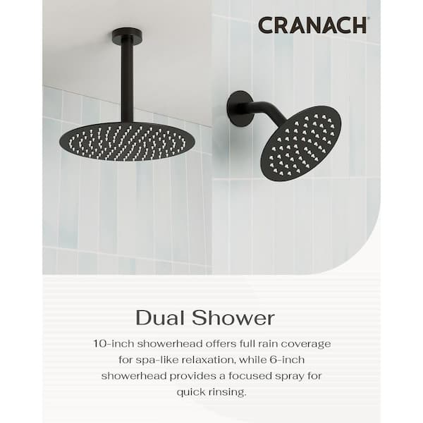 CRANACH Crozet 3-Spray 10 in. Ceiling Mount Dual Fixed and