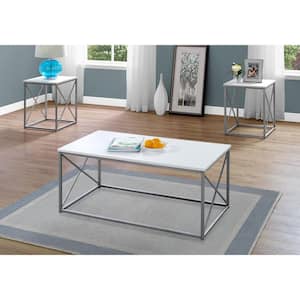 Jasmine 42.25 in. White Rectangle MDF Coffee Table