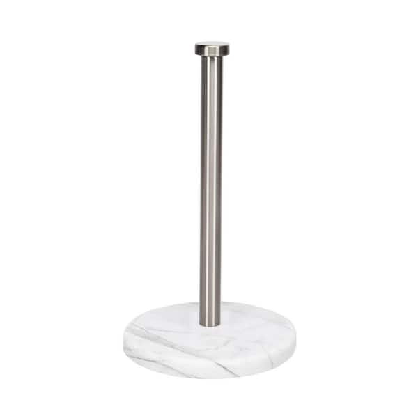 Countertop Standing Paper Towel Holder Brushed Nickel with Marble Base Rustproof Non-Slip for Kitchen Bathroom