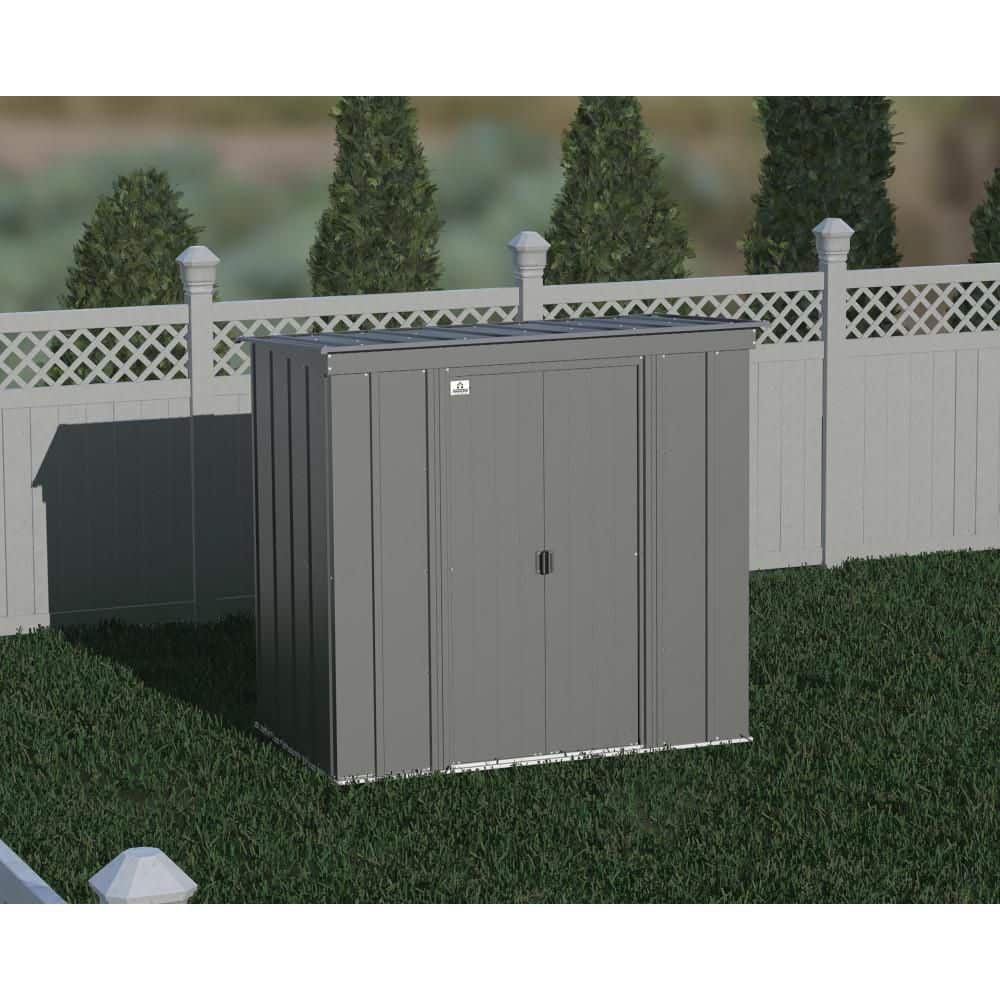 6 ft. x 4 ft. Gray Metal Storage Shed with Pent Roof