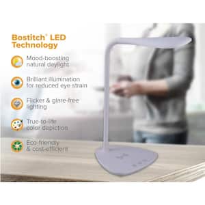 12 in. White LED Desk Lamp with Qi Wireless Charging