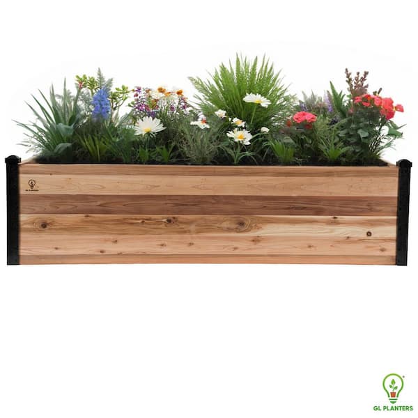 72 in. x 36 in. x 18 in. Raised Elevated Natural Cedar Wood Garden Bed Planter GFRP Corners High Quality Heavy Duty
