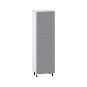 Bristol Painted Slate Gray Shaker Assembled Pantry Kitchen Cabinet with 2 Draws (24 in. W x 84.5 in. H x 24 in. D)