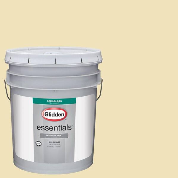 Glidden Essentials 5 gal. #HDGG06U Limelight Yellow Semi-Gloss Interior Paint