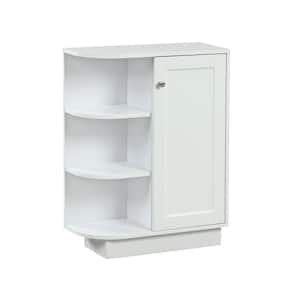 23.6 in. W x 9.7 in. D x 31.3 in. H White Linen Cabinet with Adjustable Plates, Open Shelf, Door