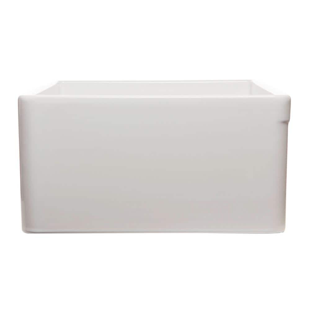 33'' White Fireclay Farmhouse Drop-In Single Bowl Sink