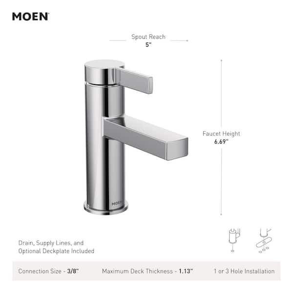 ワンエィティ MOEN Beric Single Hole Single Handle Bathroom Faucet in Matte