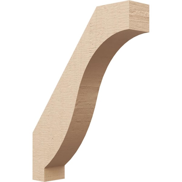 Ekena Millwork 3 in. x 18 in. x 14 in. Baker Rough Cedar Woodgrain Timberthane Polyurethane Knee Brace, Primed