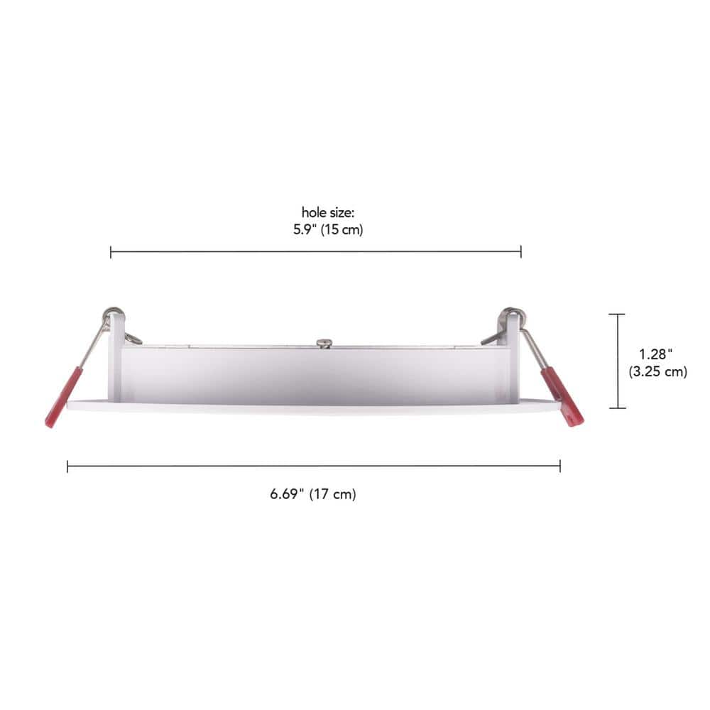 White 6-Inch Slim Canless LED Recessed Light with Selectable Color Temperature