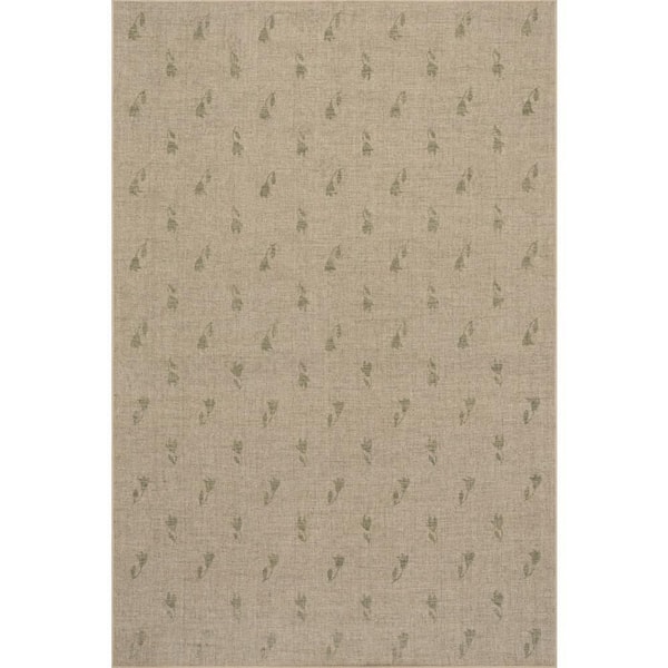 Nate Berkus x Rugs Flora Soft Floral Washable Green 6 ft. x 9 ft. Indoor Area Rug