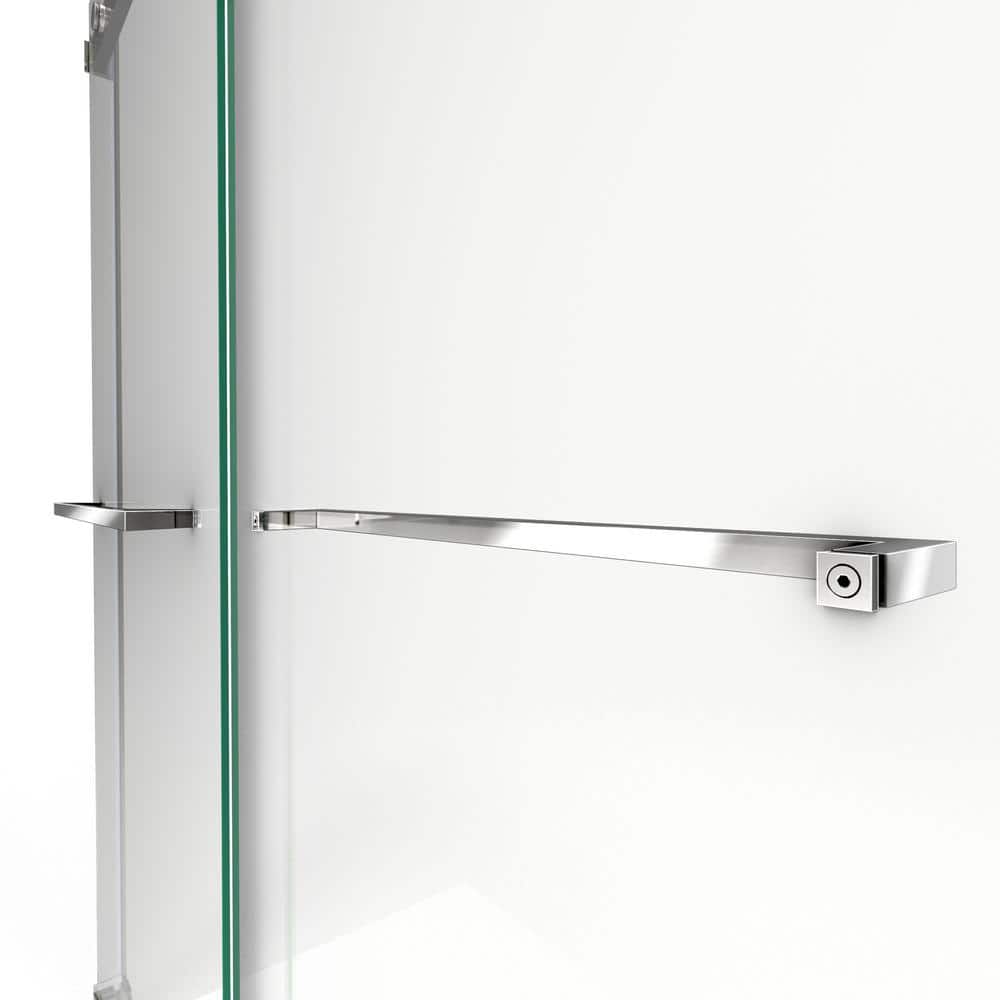 Chrome Frameless Clear Glass Sliding Shower Door, 56-60 in. W x 76 in. H
