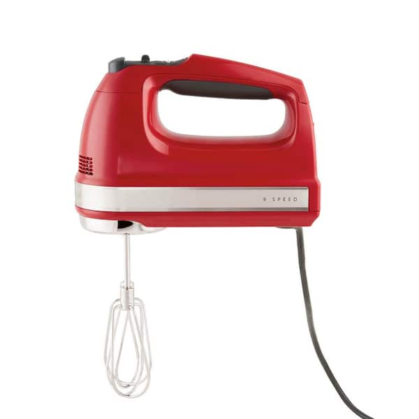 KitchenAid 9-Speed Empire Red Hand Mixer Beater Whisk Attachments KHM926ER - Home Depot