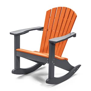 Classic Gray Rocking Wood Adirondack Chair