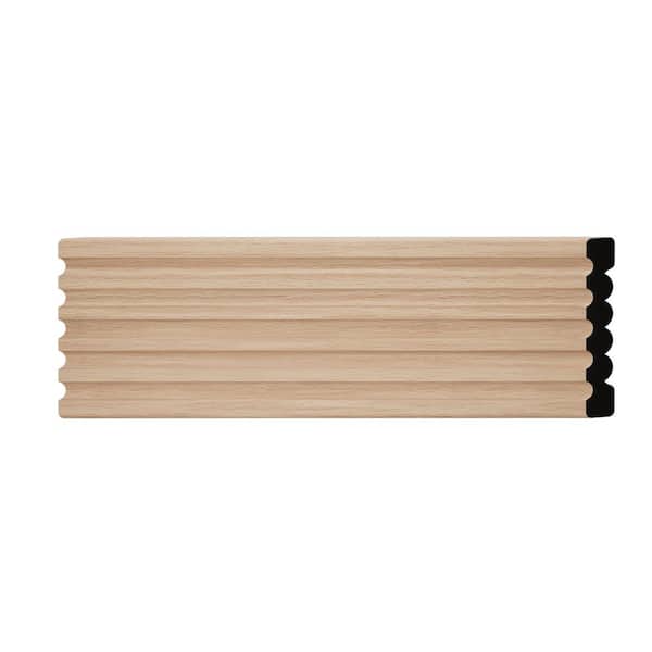 WM338 0.56 in. D x 3.38 in. W x 6 in. L Wood (Red Oak) Chair Rail Sample