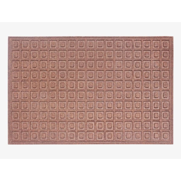 Unbranded A1HC Matrix Classic Brown 24 in. x 36 in.Eco-Poly Entrance Mats with Anti-Slip Fabric Finish and Tire Crumb Backing