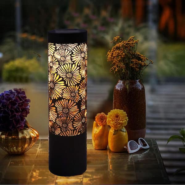 Deck Impressions Peony Solar 12 Lumens Bronze LED Round Outdoor