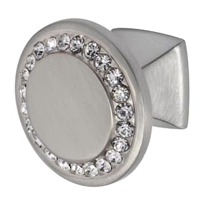 Isabel 1-1/4 in. Satin Nickel with Crystal Cabinet Knob