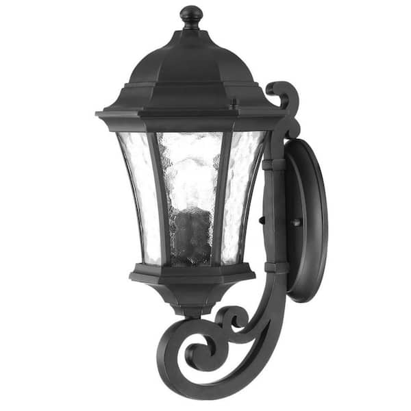 16.5 in. Black Outdoor Hardwired Sconce with No Bulbs Included