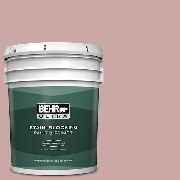 BEHR ULTRA 5 gal. #140E-3 Rose Bisque Extra Durable Semi-Gloss Enamel Interior Paint & Primer