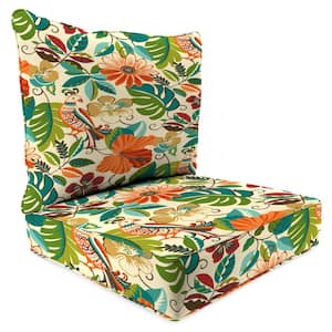 46.5 in. L x 24 in. W x 6 in. T Outdoor Deep Seating Chair Seat and Back Cushion Set in Lensing Jungle