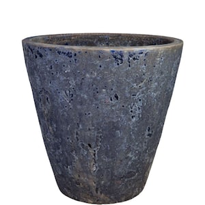 14 in. x 14 in. Ceramic Blue Lava Vaso Planter