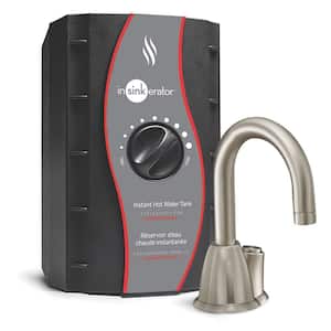 Invite HOT100 Series 1-Handle 6.25 in. Instant Hot Water Dispenser Tank with Faucet in Satin Nickel