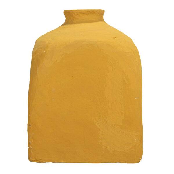 Decorative Paper Mache Floor Vase - Yellow - 16.0L x 16.0W x 21.0H