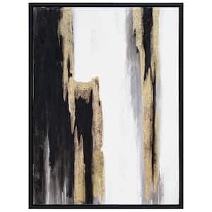 "Solemn Night" by Martin Edwards Framed Textured Metallic Abstract Hand Painted Wall Art 40 in. x 30 in.