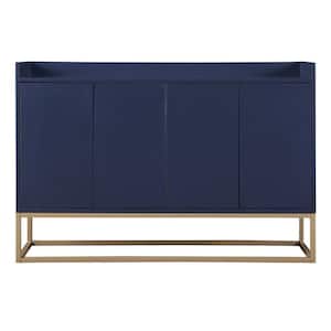 47.2 in. W x 11.8 in. D x 31.5 in. H Navy Blue Linen Cabinet with Large Storage Space