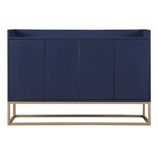 Unbranded 47.2 in. W x 11.8 in. D x 31.5 in. H Navy Blue Linen Cabinet with Large Storage Space