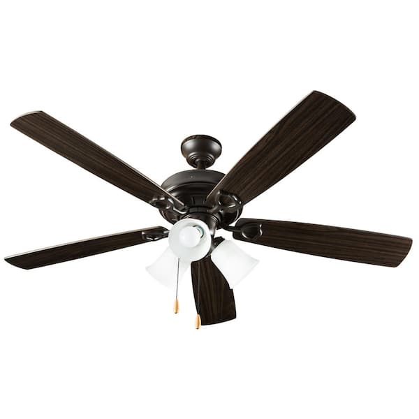 Hyperikon 3-Light 52 in. Indoor Wood Brown Ceiling Fan With Light Kit