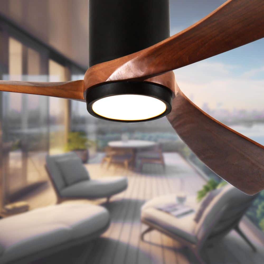 60 in. Indoor Black Dimmable LED Smart Ceiling Fan with Light and Solid Wood Blades in Walnut Finish price history on PriceWatchPro