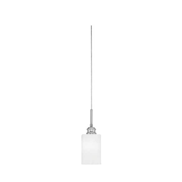 Unbranded Albany 60-Watt 1-Light Brushed Nickel Pendant Mini Pendant Light White Marble Glass and Light Bulb Not Included